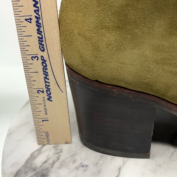 Sperry Ambrose Two Tone Block Heel Green/Brown Booties 9.5 Preppy Classic Casual - Picture 12 of 14